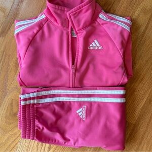Adidas Kids Pink Warm Up Set